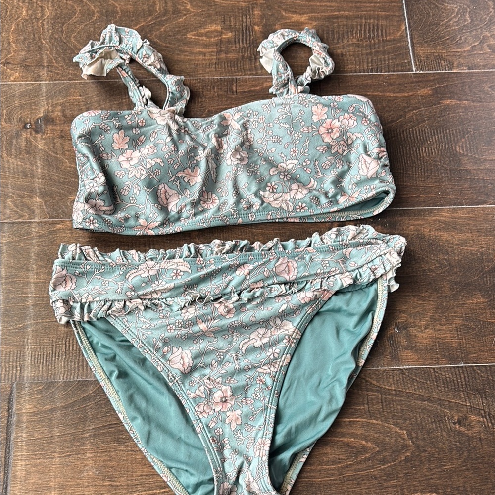 Floral Bikini Set with Ruffle Details